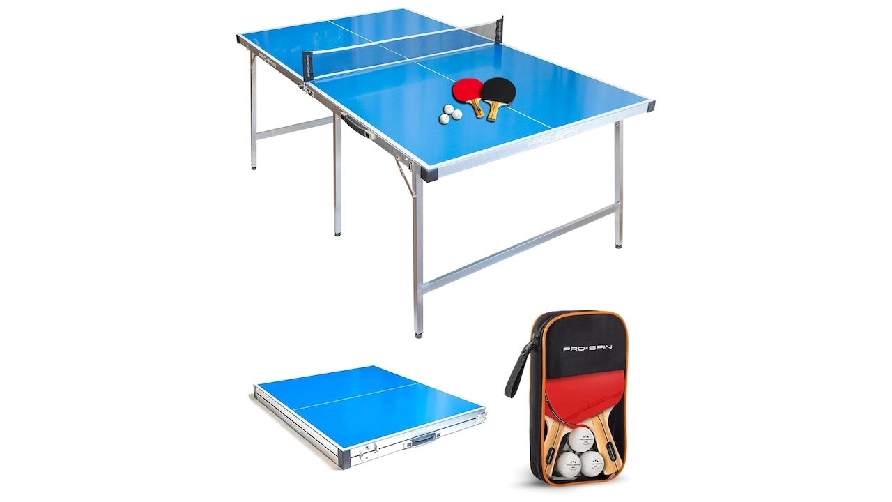PRO SPIN Compact Ping Pong Table with accessories
