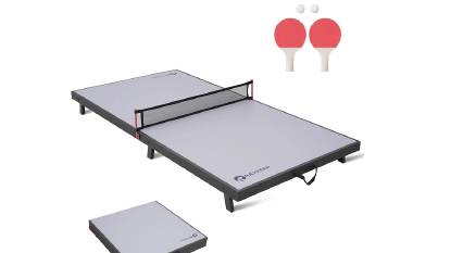 RAY KEEP faltbare Mini-Tischtennis-Set mit Netz, Schlägern und Bällen, keine Montage erforderlich