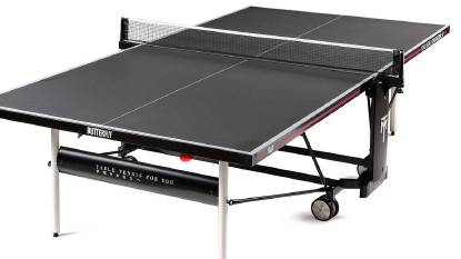 Outdoor Butterfly Timo Boll Crossline Tischtennistisch mit verstellbarem Netz in Grau