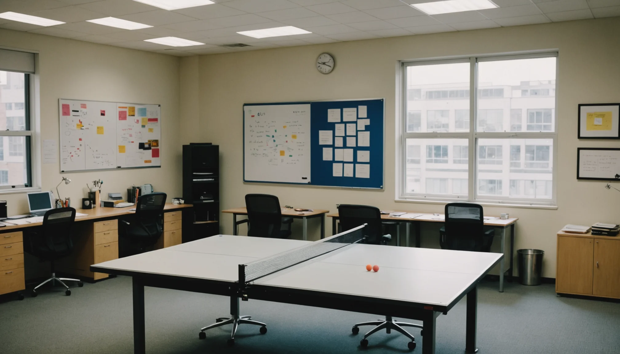 Ein Büro-Tischtennistisch Ein typisches Pingpong-Büro-Setup