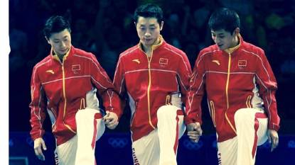 Chinesische Tischtennismannschaft bei den Olympischen Spielen in Rio