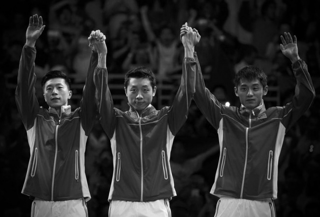 Olympische Spiele Rio 2016 Chinesisches Tischtennis-Siegerteam Olympic Rio 2016 Chinesische Tischtennis-Gewinnermannschaft